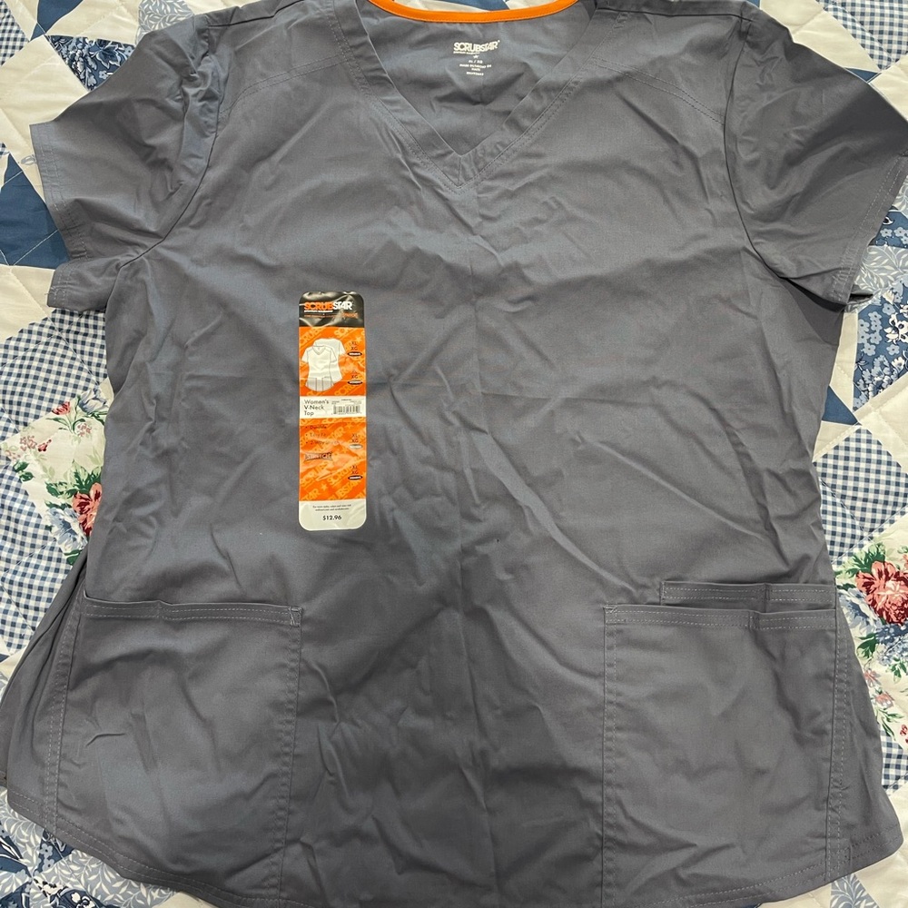 Grey Scrub Top XL